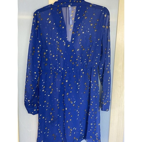 Kensie Blue Shear Blouse Dress Sz M Party Festival Fairy Princess Casual Summer - Picture 4 of 5